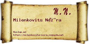 Milenkovits Nóra névjegykártya